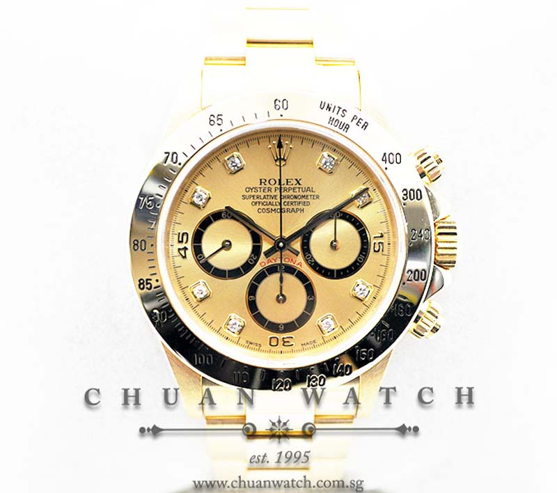 Rolex Cosmograph Daytona 16528 Champagne Rhodium Diamonds - Discontinued