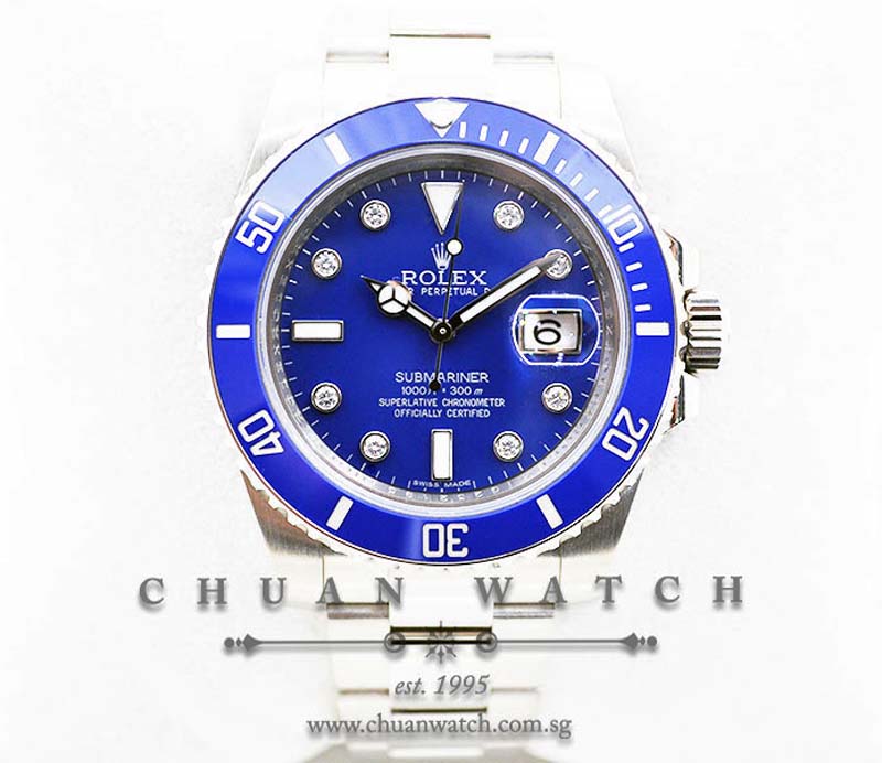 Rolex Submariner Smurf 116619LB Diamonds - Discontinued