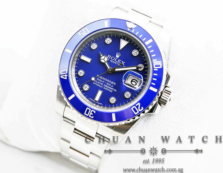 Rolex Submariner Smurf 116619LB Diamonds - Discontinued - Image 2