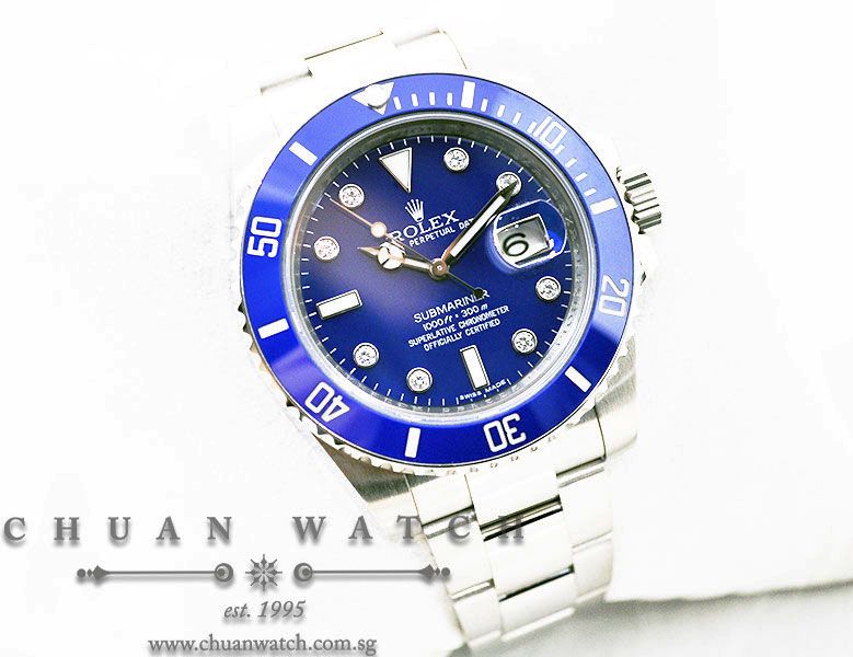 Rolex Submariner Smurf 116619LB Diamonds - Discontinued - Image 3