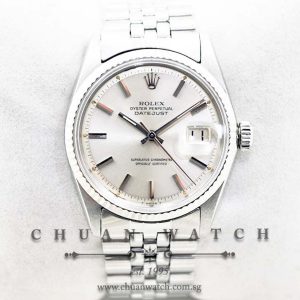 Rolex Vintage DateJust 36mm 1601 Silver Rhodium Baton - Discontinued