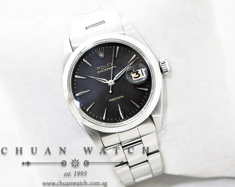 Rolex Oysterdate Precision 6694 Black Pointed Baton - Discontinued - Image 3