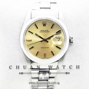Rolex Oysterdate Precision 6694 Champagne Rhodium Baton - Discontinued