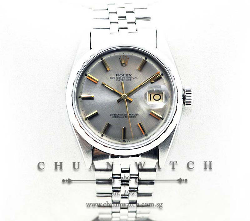 Rolex Vintage DateJust 36mm 6605 Silver Rhodium Baton - Discontinued