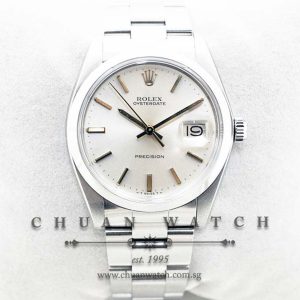 Rolex Oysterdate Precision 6694 Silver Rhodium Baton - Discontinued