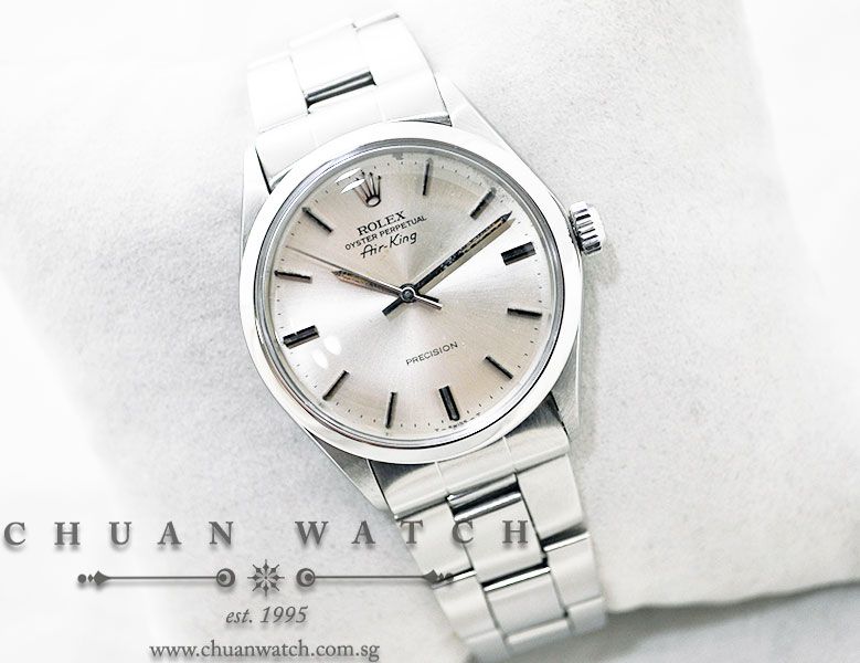 Rolex Vintage Air-King 34mm 5500 Silver Rhodium Baton - Discontinued - Image 3