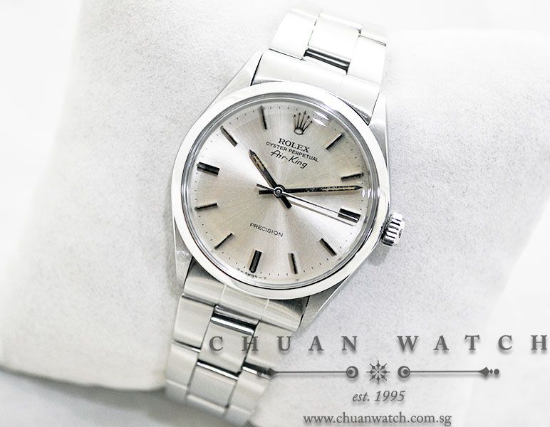 Rolex Vintage Air-King 34mm 5500 Silver Rhodium Baton - Discontinued - Image 2