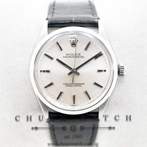 Rolex Vintage Oyster Perpetual 34mm 1002 Silver Rhodium Baton - Discontinued