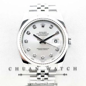 Rolex Gents DateJust 36mm 116234 Silver Rhodium Diamonds