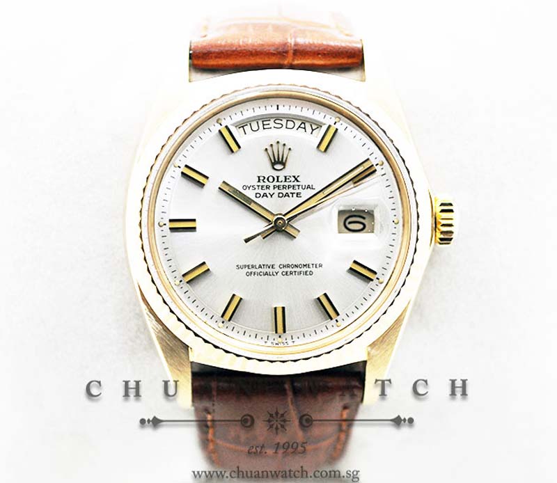 Rolex Vintage Day-Date President 36mm 1803 Silver Rhodium Baton - Discontinued