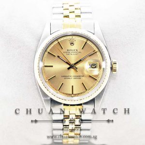 Rolex Vintage DateJust 36mm 1601-3 Champagne Rhodium Baton - Discontinued