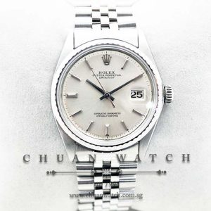 Rolex Vintage DateJust 36mm 1603 Silver Rhodium Baton - Discontinued