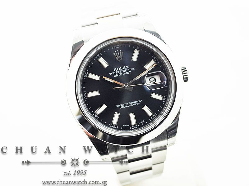 Rolex DateJust II 116300 Blue Sunburst Baton - Image 3