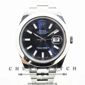 Rolex DateJust II 116300 Blue Sunburst Baton