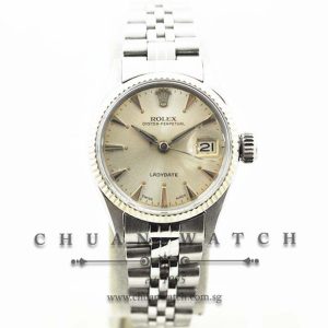 Rolex Vintage Ladies DateJust 26mm 6517 Silver Rhodium Baton - Discontinued