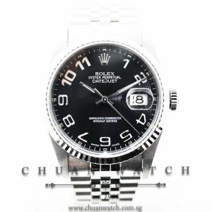Rolex Gents DateJust 36mm 16234 Black Concentric Arabic - Discontinued