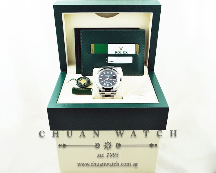 Rolex DateJust II 116300 Blue Sunburst Baton - Image 5