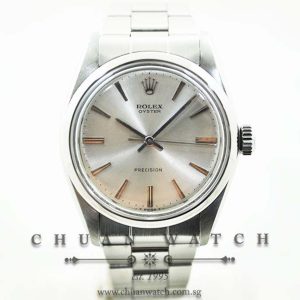 Rolex Vintage Oyster Precision 34mm 6426 Silver Rhodium Baton - Discontinued