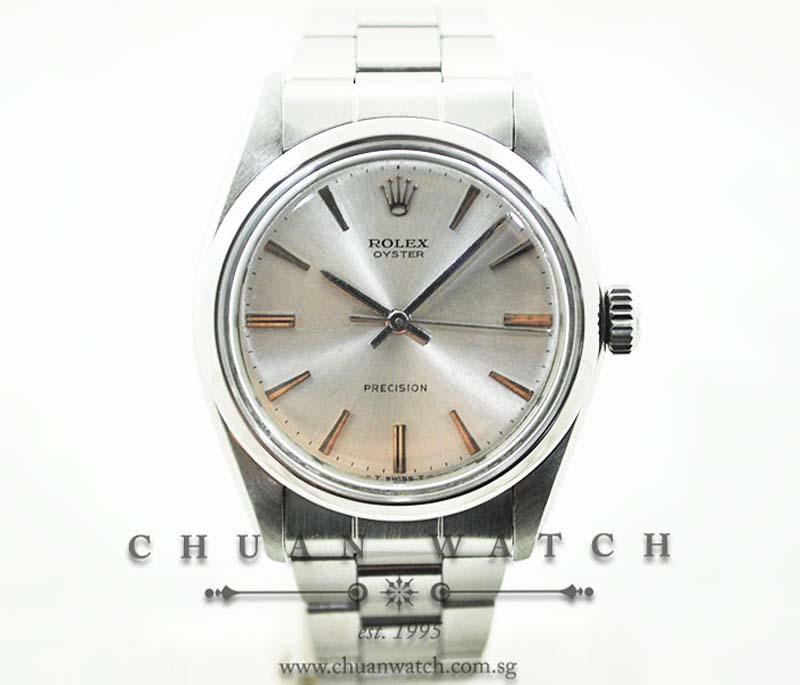 Rolex Vintage Oyster Precision 34mm 6426 Silver Rhodium Baton - Discontinued