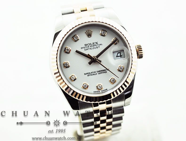 Rolex Boys DateJust 31mm 178271 White Diamonds - Image 3