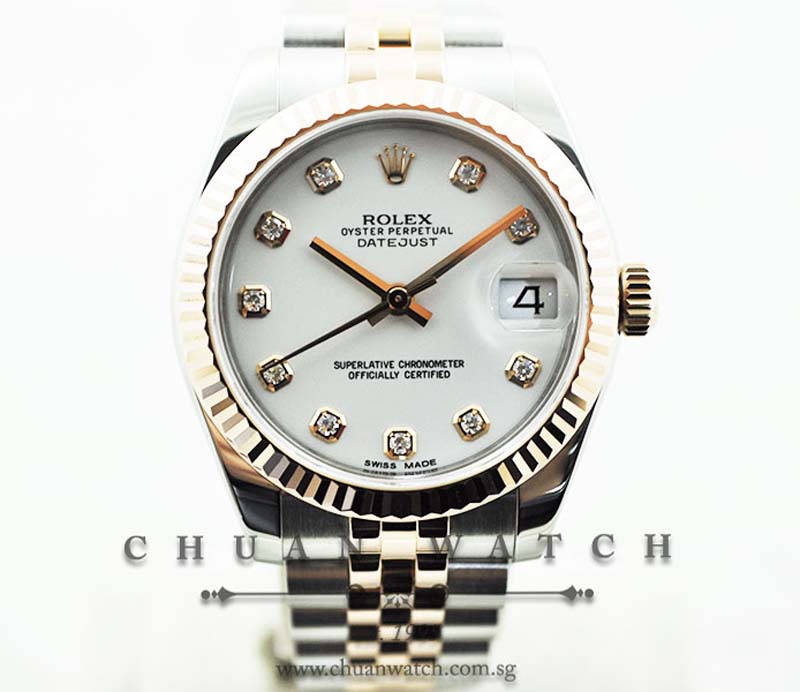 Rolex Boys DateJust 31mm 178271 White Diamonds