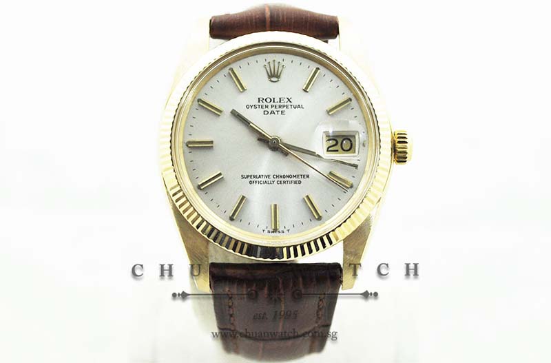 Rolex Vintage Oyster Perpetual Date 34mm 1503-8 Silver Rhodium Baton - Discontinued