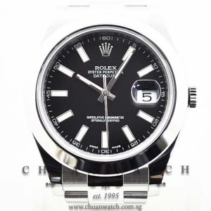 Rolex DateJust II 116300 Black Rhodium Baton