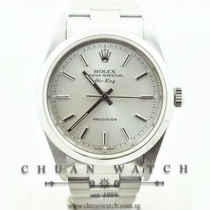 Rolex Gents Oyster Perpetual Air-King 34mm 14000 Silver Rhodium Baton - Discontinued