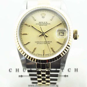 Rolex Boys DateJust 31mm 68273 Champagne Linear Baton - Discontinued