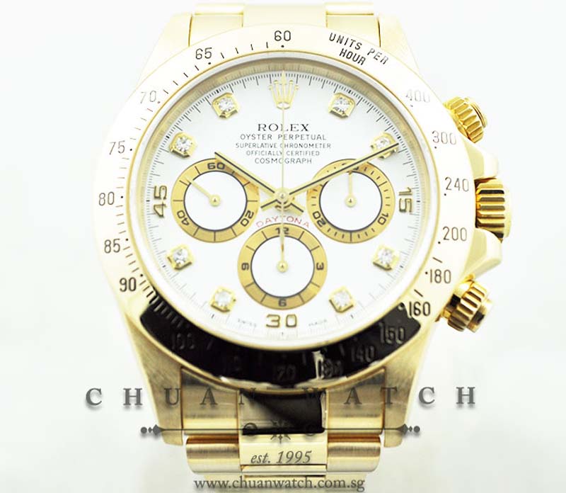 Rolex Cosmograph Zenith Daytona 16528 White Diamonds - Discontinued