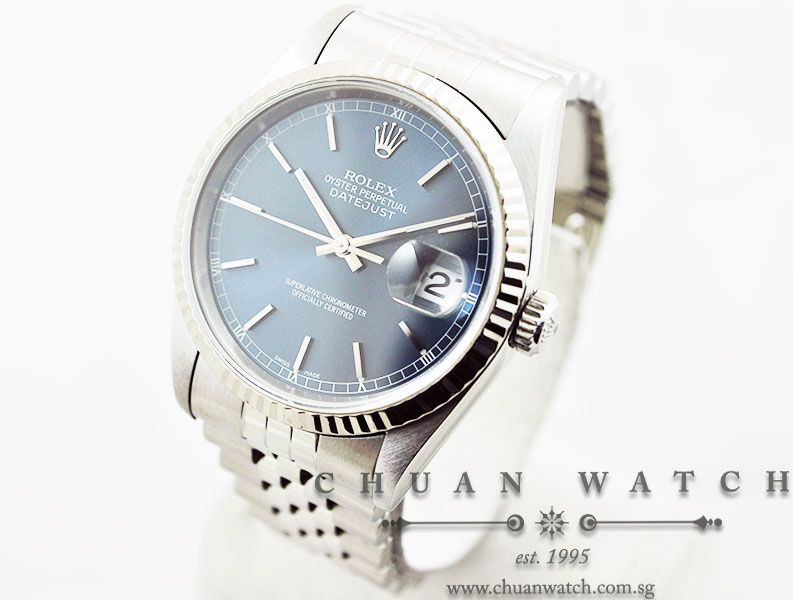 Rolex Gents DateJust 36mm 16234 Blue Rhodium Baton - Discontinued - Image 2