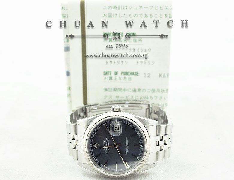 Rolex Gents DateJust 36mm 16234 Blue Rhodium Baton - Discontinued - Image 5