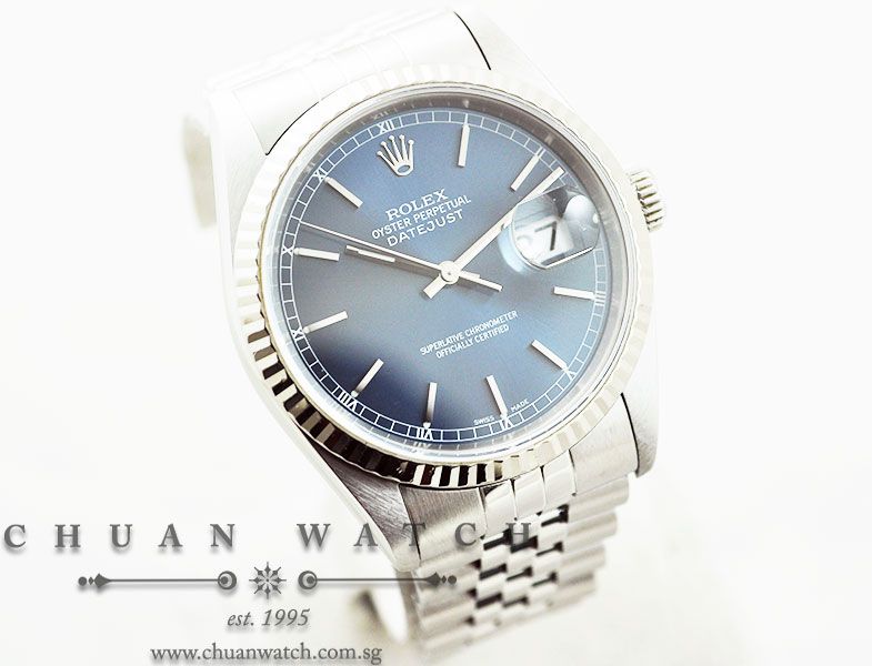 Rolex Gents DateJust 36mm 16234 Blue Rhodium Baton - Discontinued - Image 3