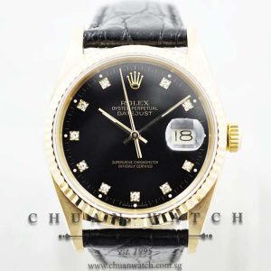 Rolex Vintage Gents DateJust 36mm 16018 Black Rhodium Diamonds - Discontinued