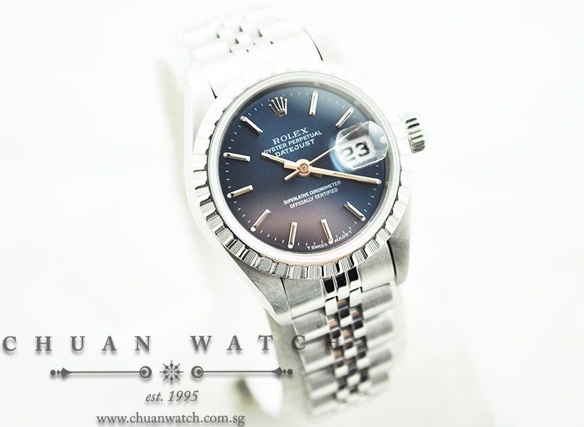 Rolex Ladies DateJust 26mm 69240 Blue Rhodium Baton - Discontinued - Image 3