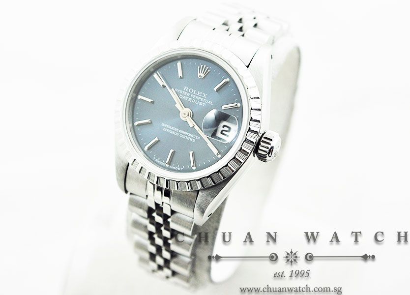 Rolex Ladies DateJust 26mm 69240 Blue Rhodium Baton - Discontinued - Image 2