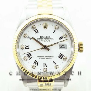 Rolex Gents DateJust 36mm 16013 White Roman Diamonds - Discontinued