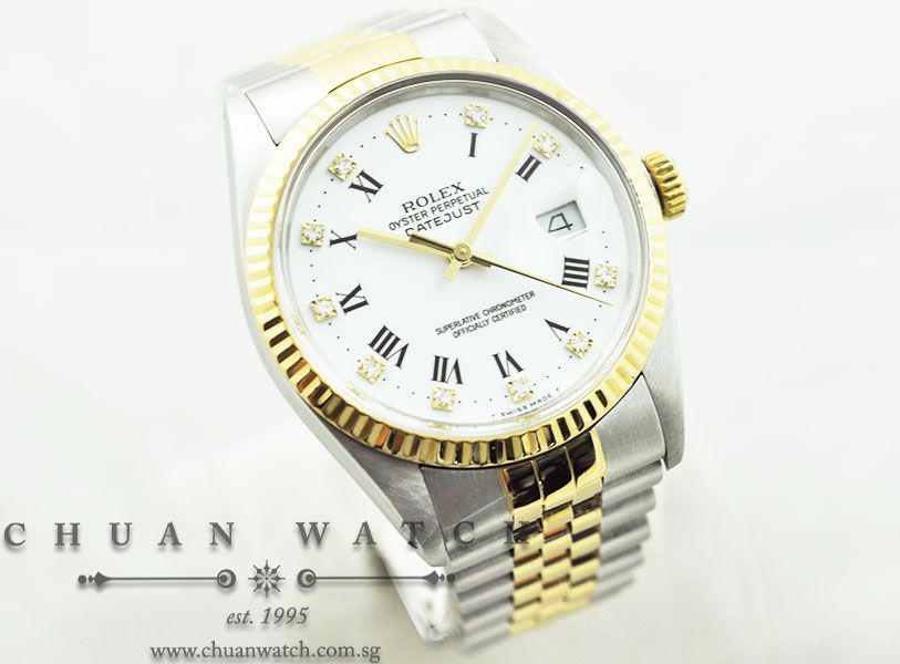 Rolex Gents DateJust 36mm 16013 White Roman Diamonds - Discontinued - Image 3