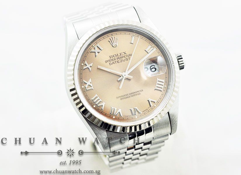 Rolex Gents DateJust 36mm 16234 Salmon Rhodium Roman - Discontinued - Image 3