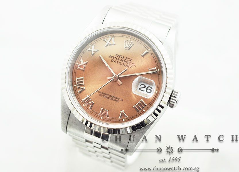 Rolex Gents DateJust 36mm 16234 Salmon Rhodium Roman - Discontinued - Image 2