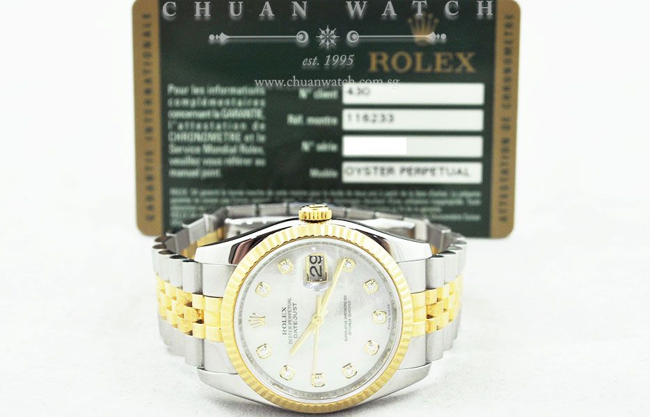Rolex Gents DateJust 36mm 116233 White MOP Diamonds - Image 5