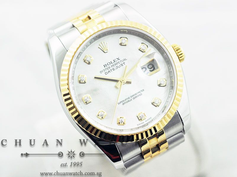 Rolex Gents DateJust 36mm 116233 White MOP Diamonds - Image 3