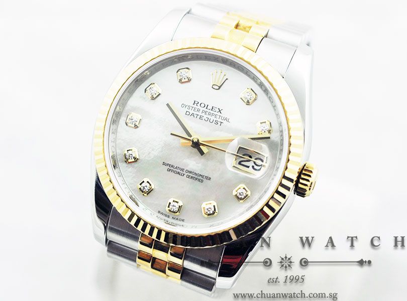 Rolex Gents DateJust 36mm 116233 White MOP Diamonds - Image 2