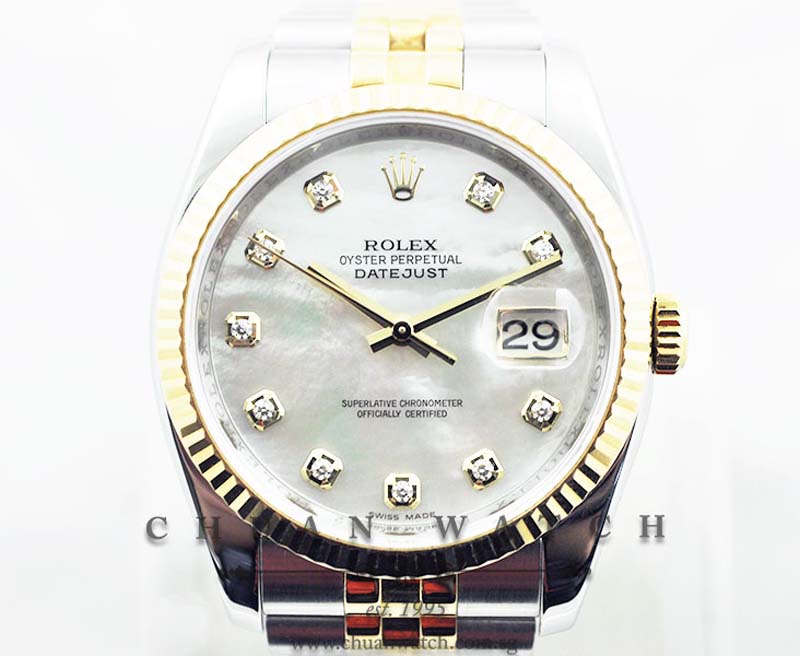 Rolex Gents DateJust 36mm 116233 White MOP Diamonds