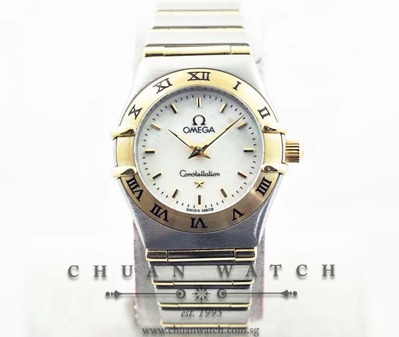 Omega Ladies Mini Constellation Quartz 22.5mm 1262.70.00 White MOP Baton - Discontinued