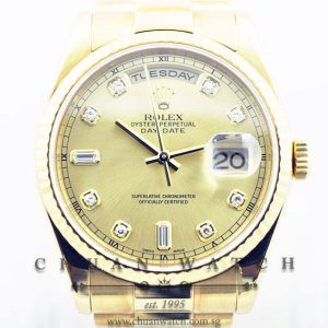 Rolex Day-Date President 36mm 118238 Champagne Rhodium Diamonds