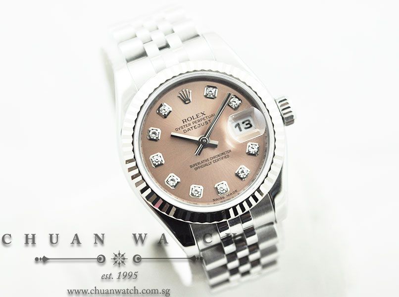 Rolex Ladies DateJust 26mm 179174 Pink Rhodium Diamonds - Image 3