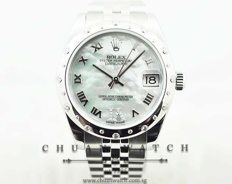 Rolex Boys DateJust 31mm 178344 White MOP VI