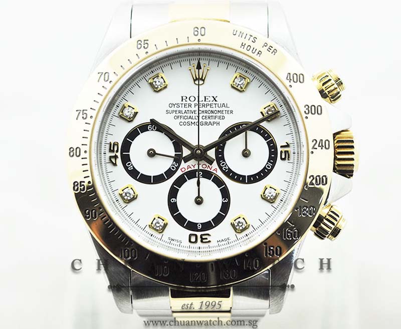 Rolex Cosmograph Zenith Daytona 16523 White Diamonds - Discontinued