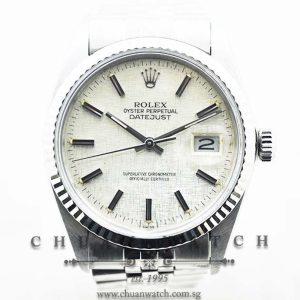 Rolex Vintage Gents DateJust 36mm 16014 Silver Textured Baton - Discontinued